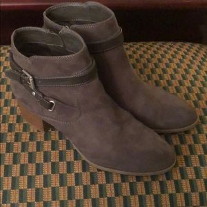 Gray ankle boots
